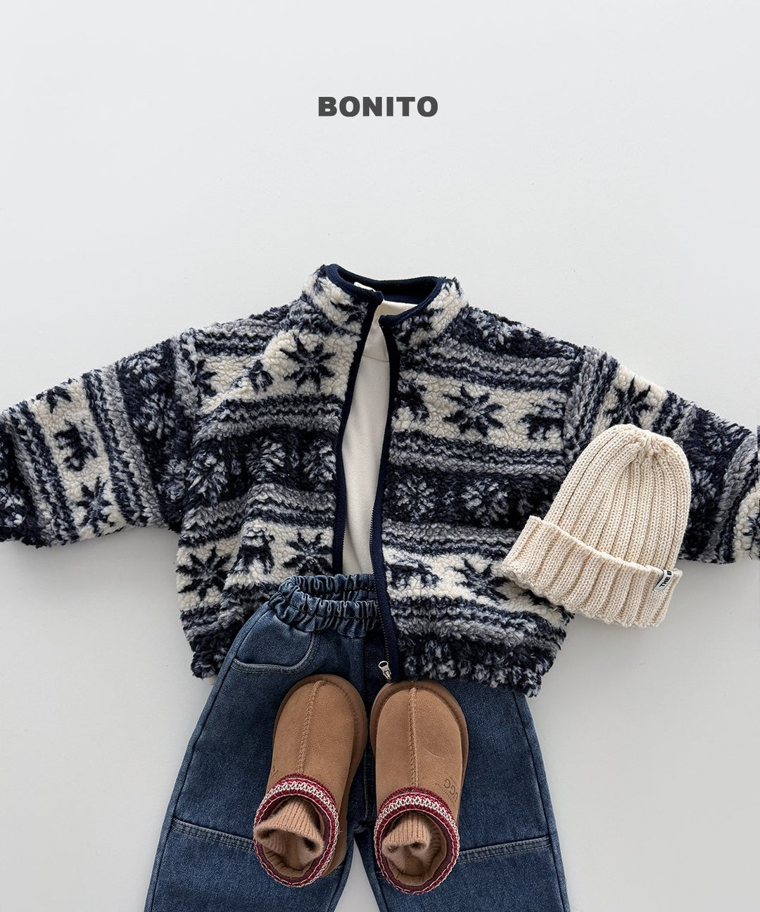 [BONITO] Nordic zip-up jumper
