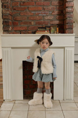 [Melikey] Cloud fur ribbon vest
