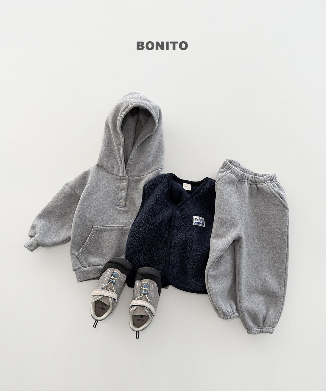 [BONITO] Round placket hood tee