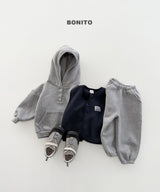 [BONITO] Round placket hood tee