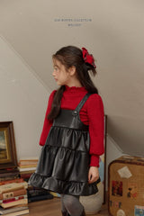 [Melikey] Chic leather cancan one-piece