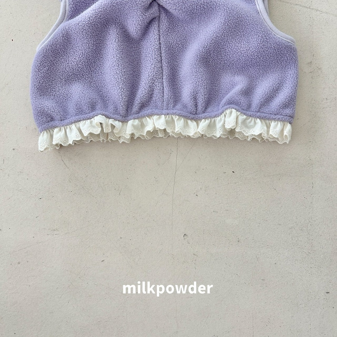 [milk powder] Fleece lace vest