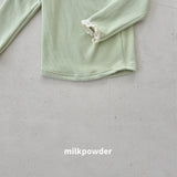 [milk powder] Marie lace halfneck tee