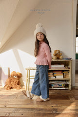 [Melikey] Velvet ribbon denim pants