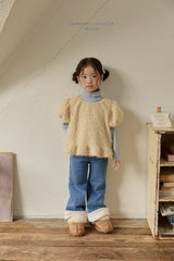[Melikey] Wool denim heart flare pants