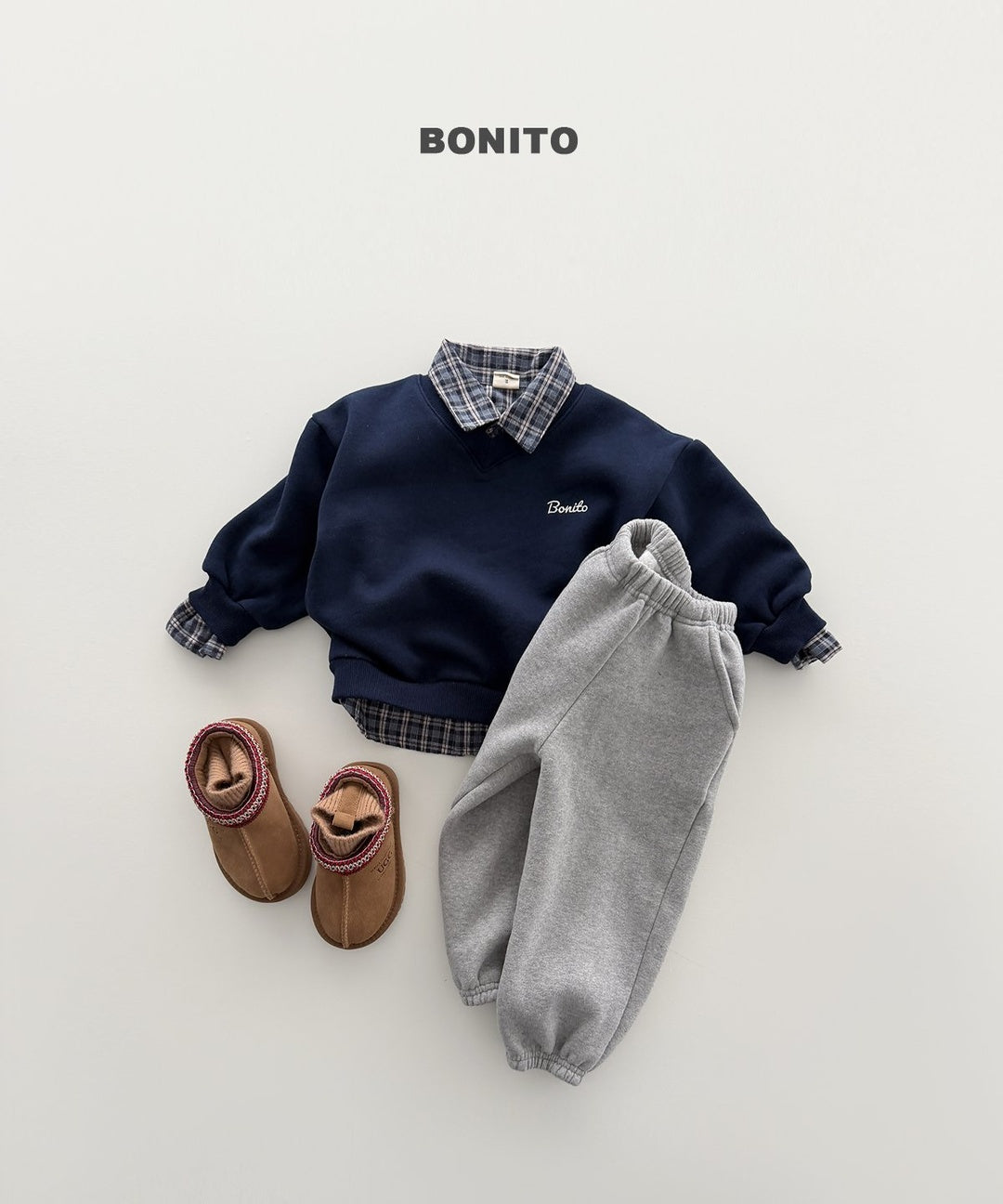 [BONITO] Warm check shirt