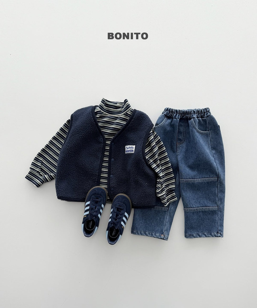 [BONITO] Retro loose halfneck tee