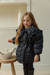 [Melikey] Heart quilting long padded jumper