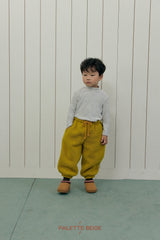 [PALETTE BEIGE] Stripe slim half turtleneck