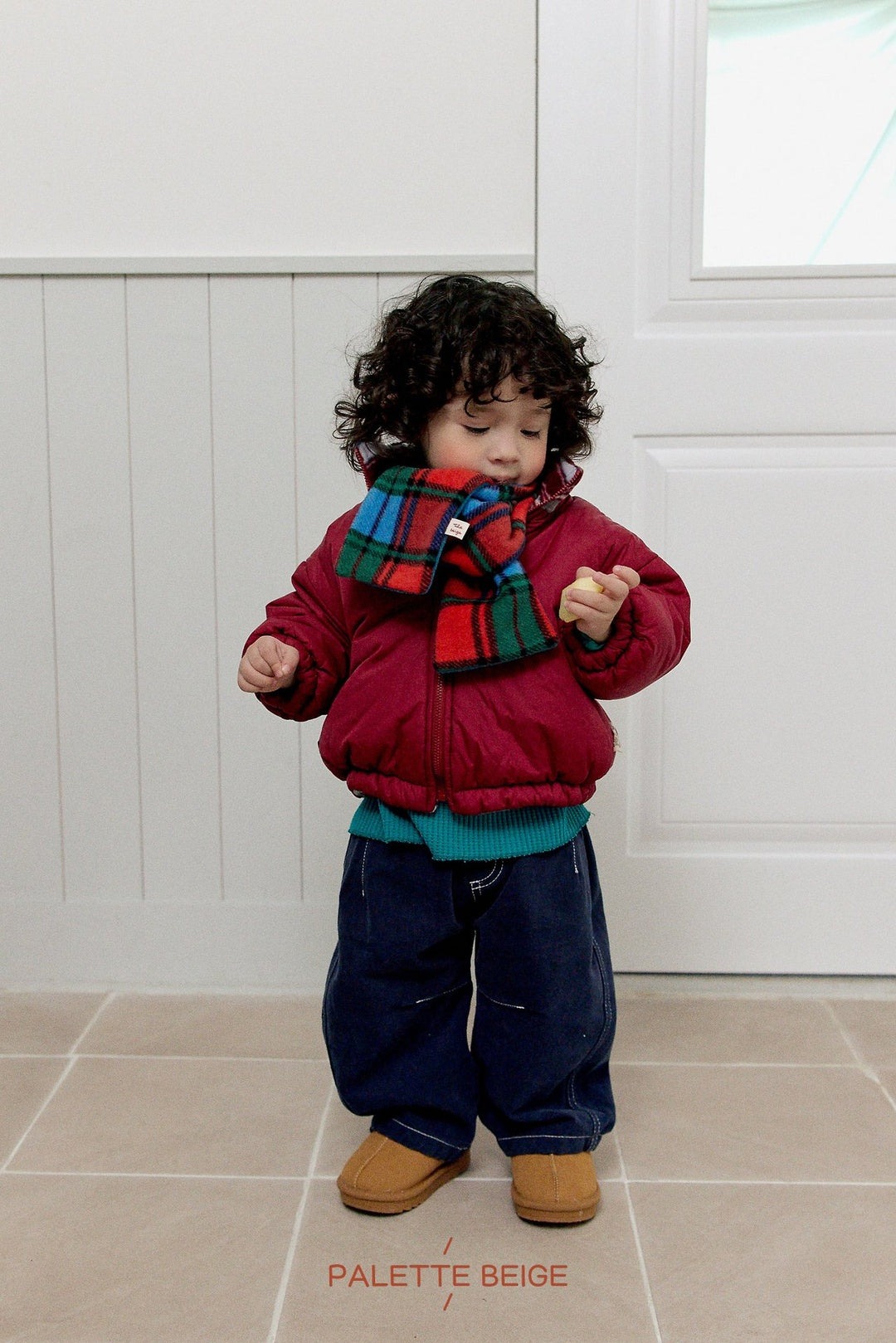 [PALETTE BEIGE] Color block reversible jumper