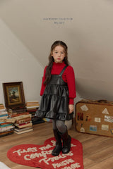 [Melikey] Chic leather cancan one-piece