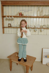[Melikey] Frill velvet flare pants