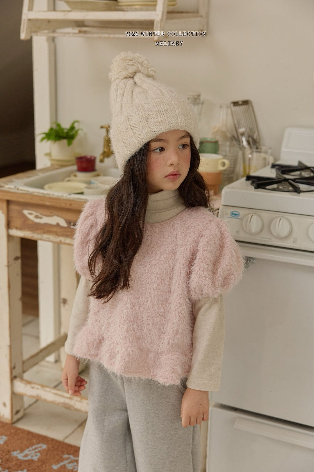 [Melikey] Fur frill puff tops