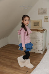 [Melikey] Denim cancan skirt leggings