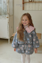 [Melikey] Flower boa jacket