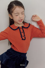 [ROA] Petit dot collar tops