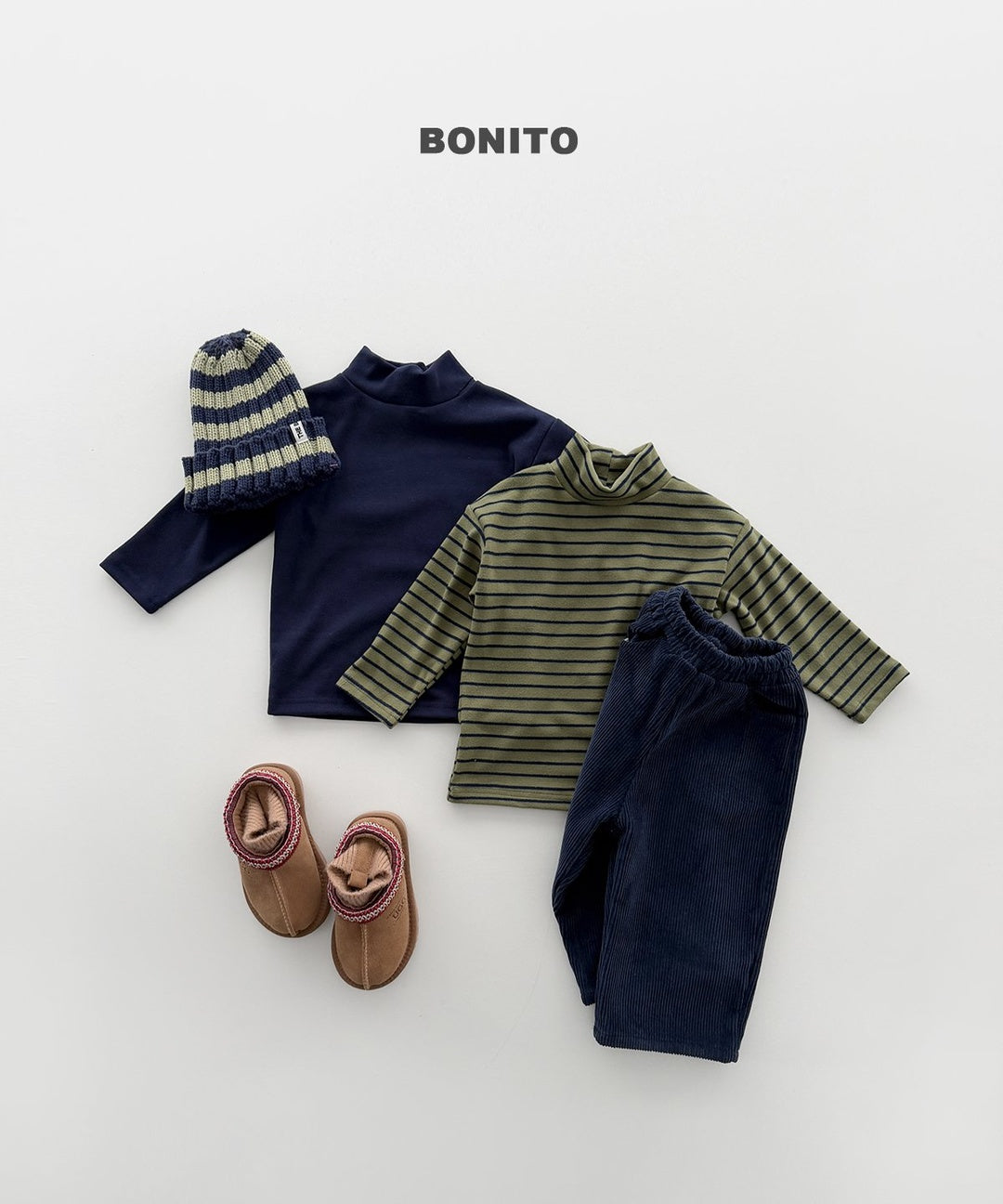 [BONITO] 1+1 highneck tops
