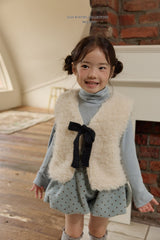 [Melikey] Cloud fur ribbon vest