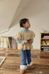 [Melikey] Wool denim heart flare pants