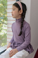 [ROA] Soft turtleneck frill tops