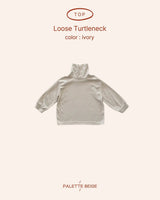 [PALETTE BEIGE] Loose turtleneck tee