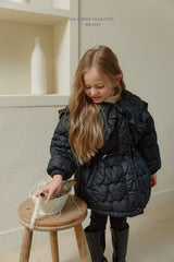 [Melikey] Heart quilting long padded jumper