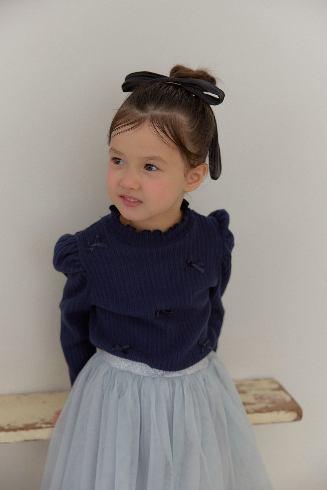 [berryberry] Ribbon rib puff tops