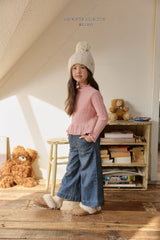 [Melikey] Cable knit frill tee