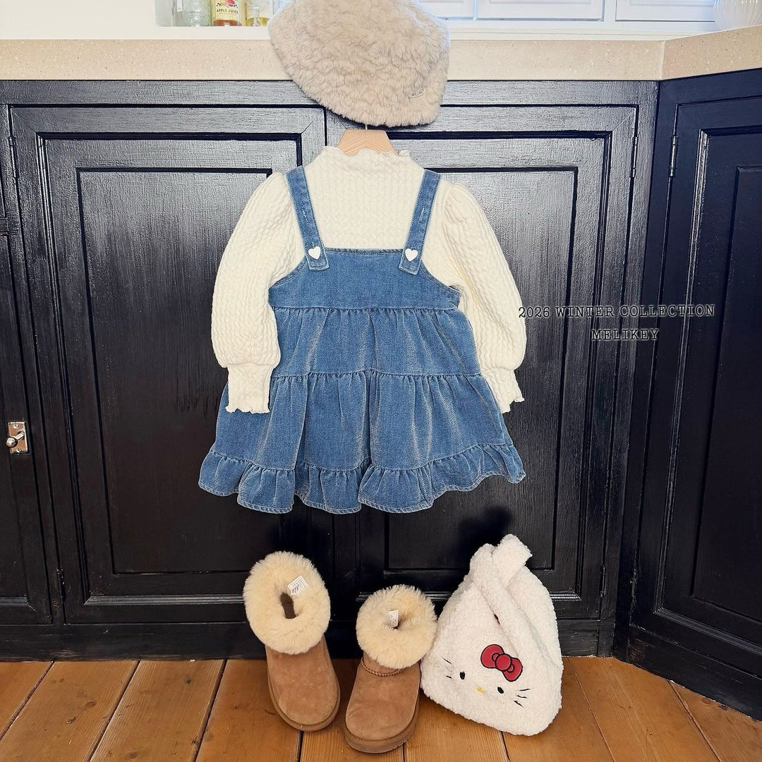 [Melikey] Knit rib puff tee