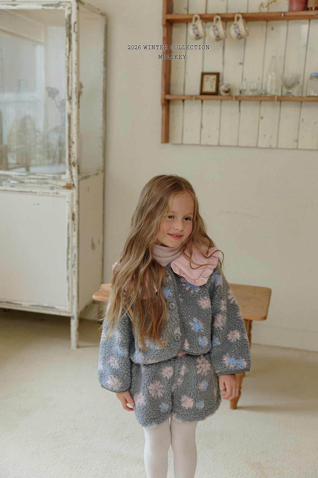 [Melikey] Flower boa jacket