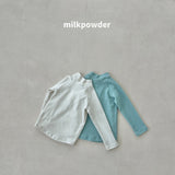 [milk powder] Shirring halfneck tee