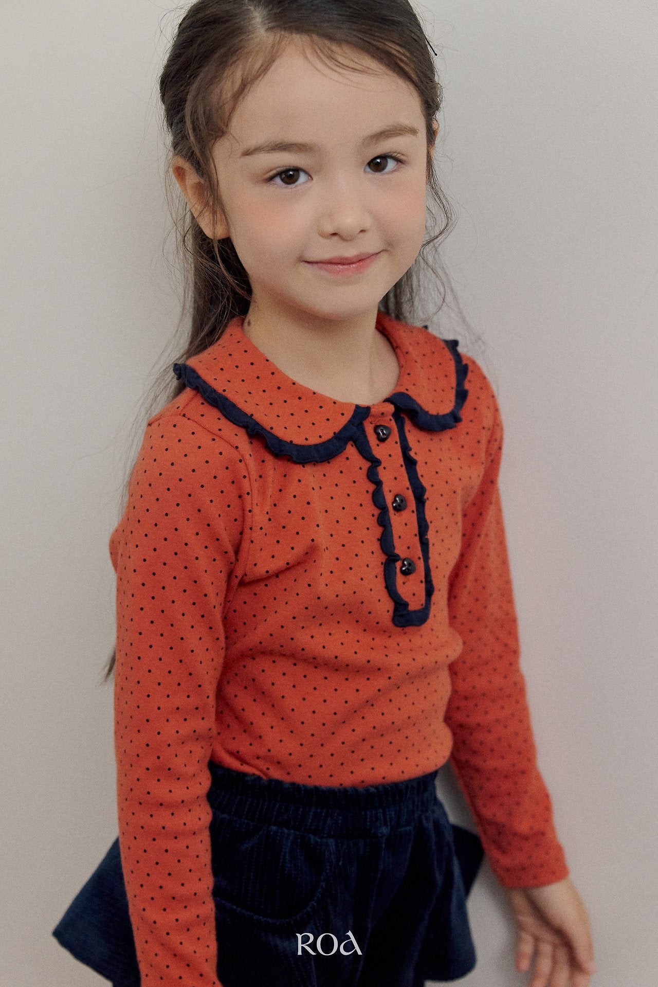 [ROA] Petit dot collar tops