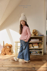 [Melikey] Velvet ribbon denim pants