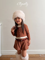 [ELLY MOLLY] Latte stripe balloon shorts