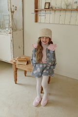 [Melikey] Heart flower boa shorts
