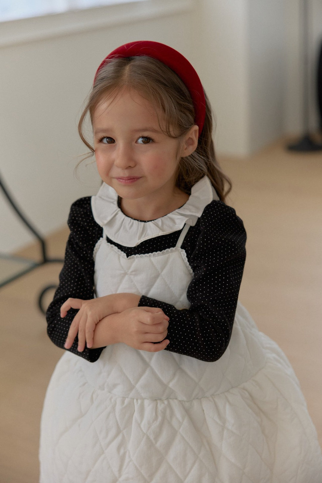 [berryberry] Dot puff lace tee
