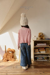 [Melikey] Cable knit frill tee