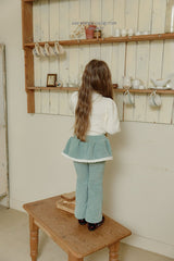 [Melikey] Frill velvet flare pants