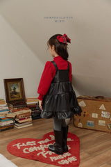 [Melikey] Chic leather cancan one-piece