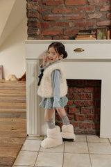 [Melikey] Cloud fur ribbon vest