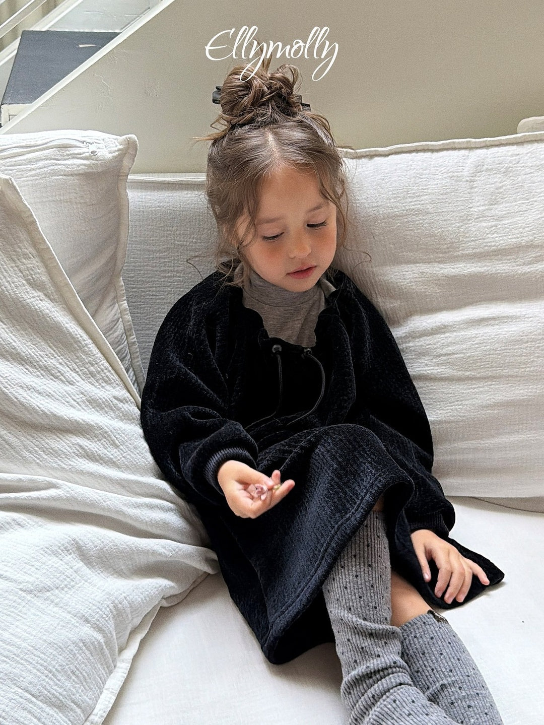 [ELLY MOLLY] Dot rib socks