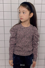 [ROA] Leopard shirring tee