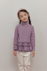 [ROA] Soft turtleneck frill tops
