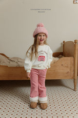 [Melikey] Corduroy heart flare pants
