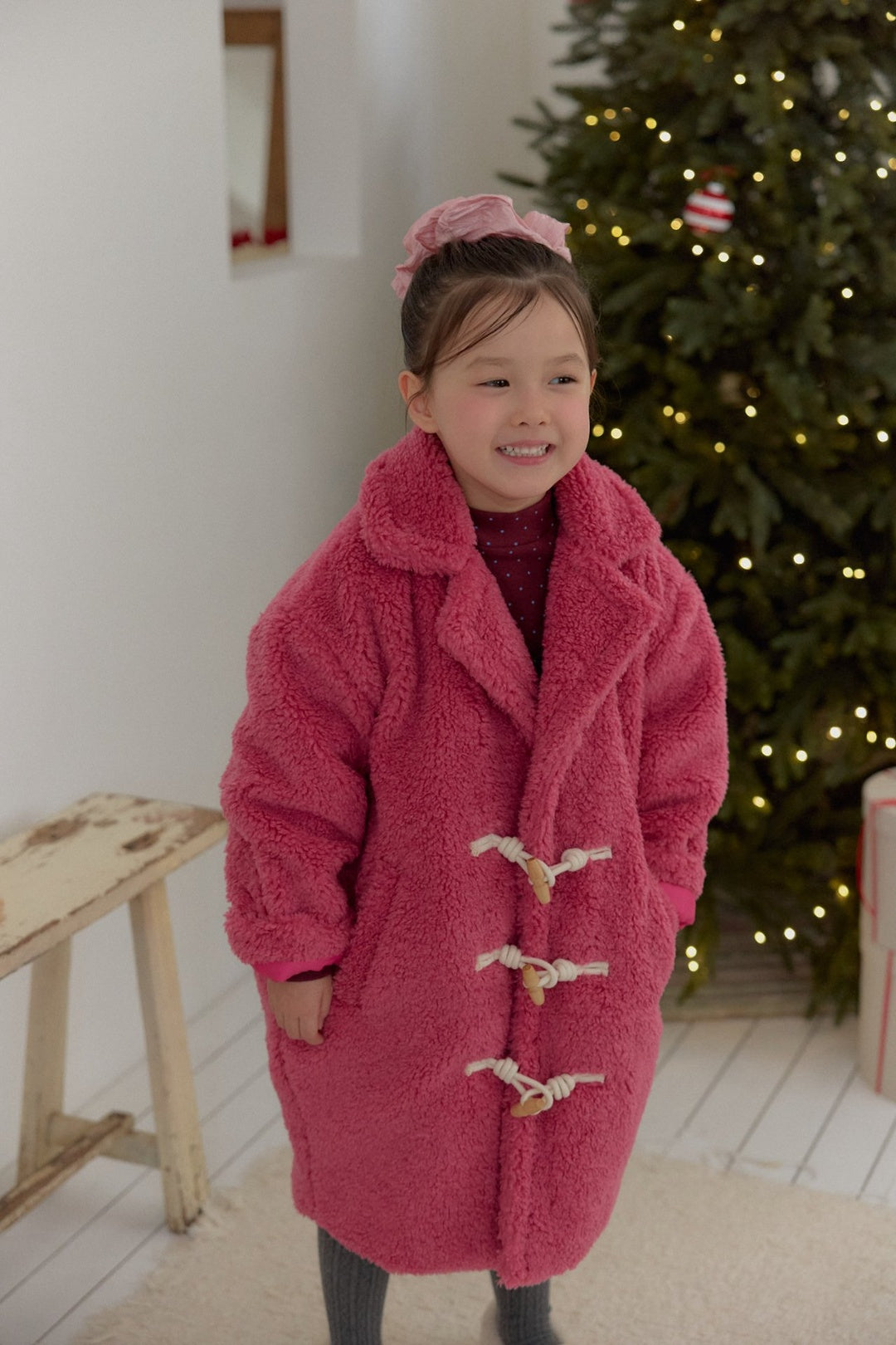 [berryberry] Fluffy toggle coat