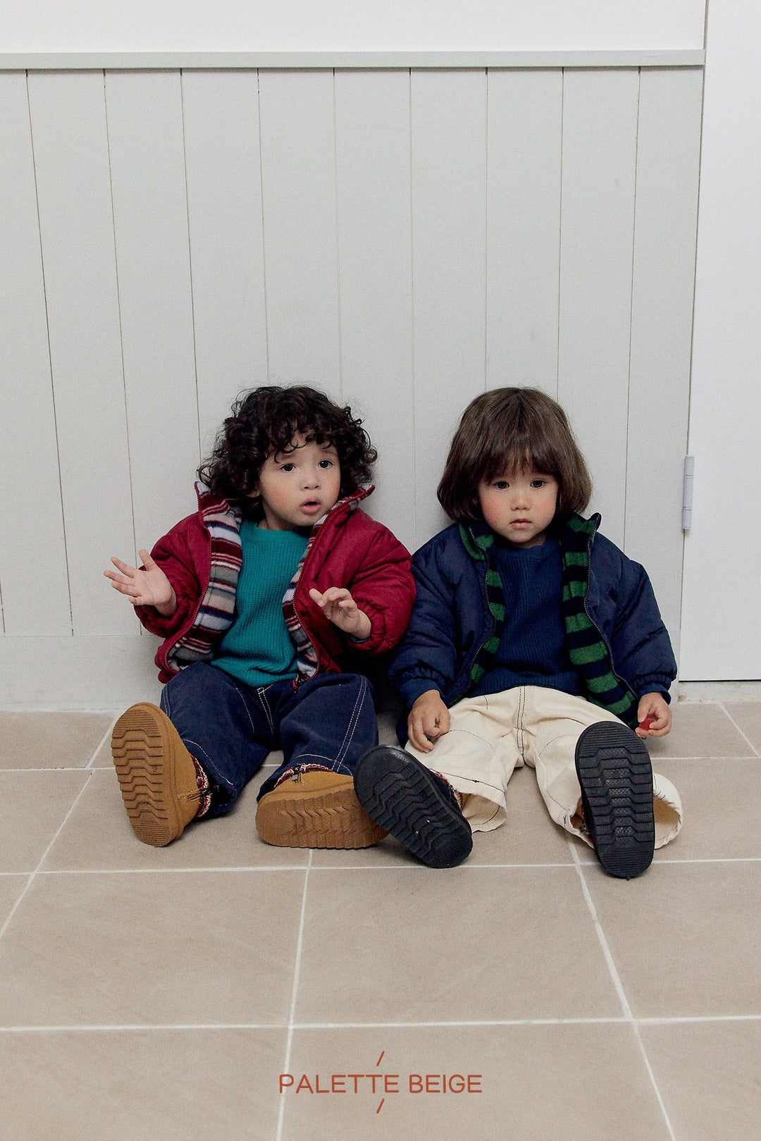 [PALETTE BEIGE] Color block reversible jumper