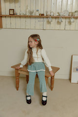 [Melikey] Frill velvet flare pants