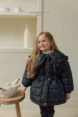 [Melikey] Heart quilting long padded jumper
