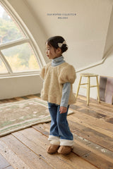[Melikey] Wool denim heart flare pants