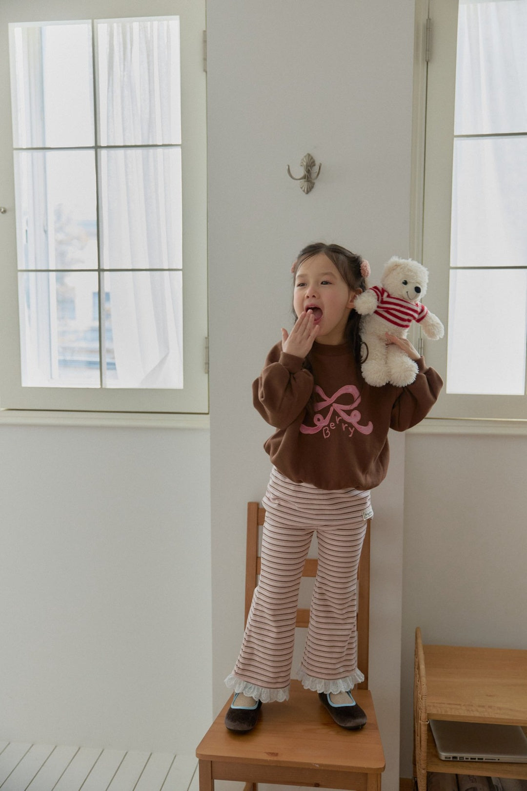 [berryberry] Cozy stripe skirt leggings